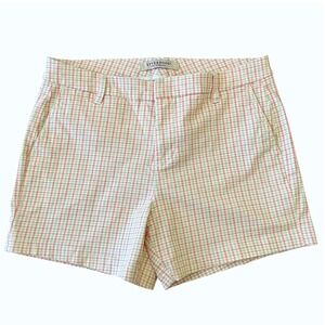 Liverpool Los Angeles Womens Shorts 10 Pink White Plaid Stretch Summer Preppy